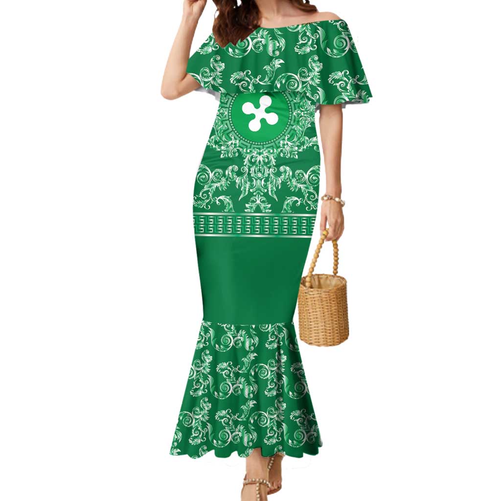 Personalized Italy Lombardy Mermaid Dress Baroque Motif