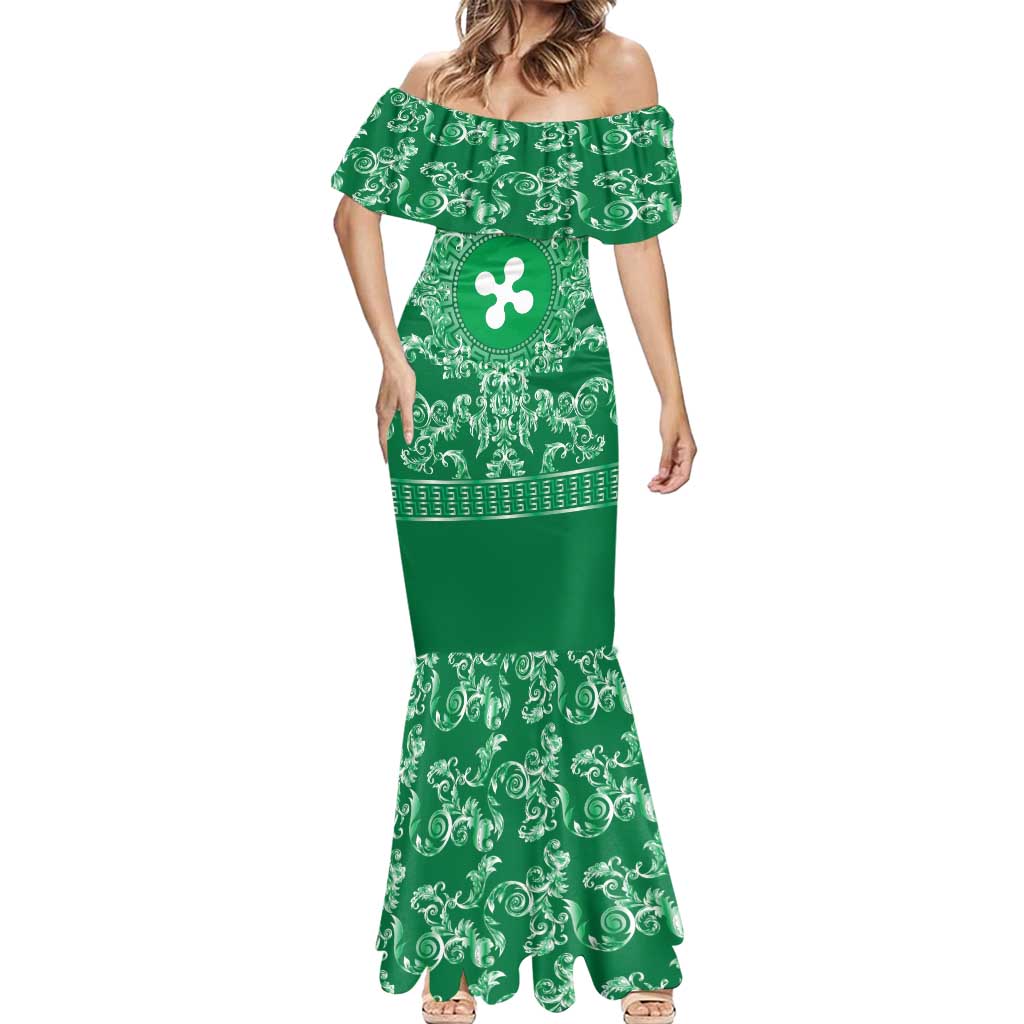 Personalized Italy Lombardy Mermaid Dress Baroque Motif
