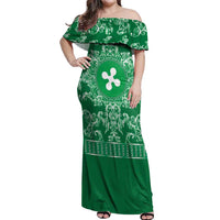Personalized Italy Lombardy Off Shoulder Maxi Dress Baroque Motif