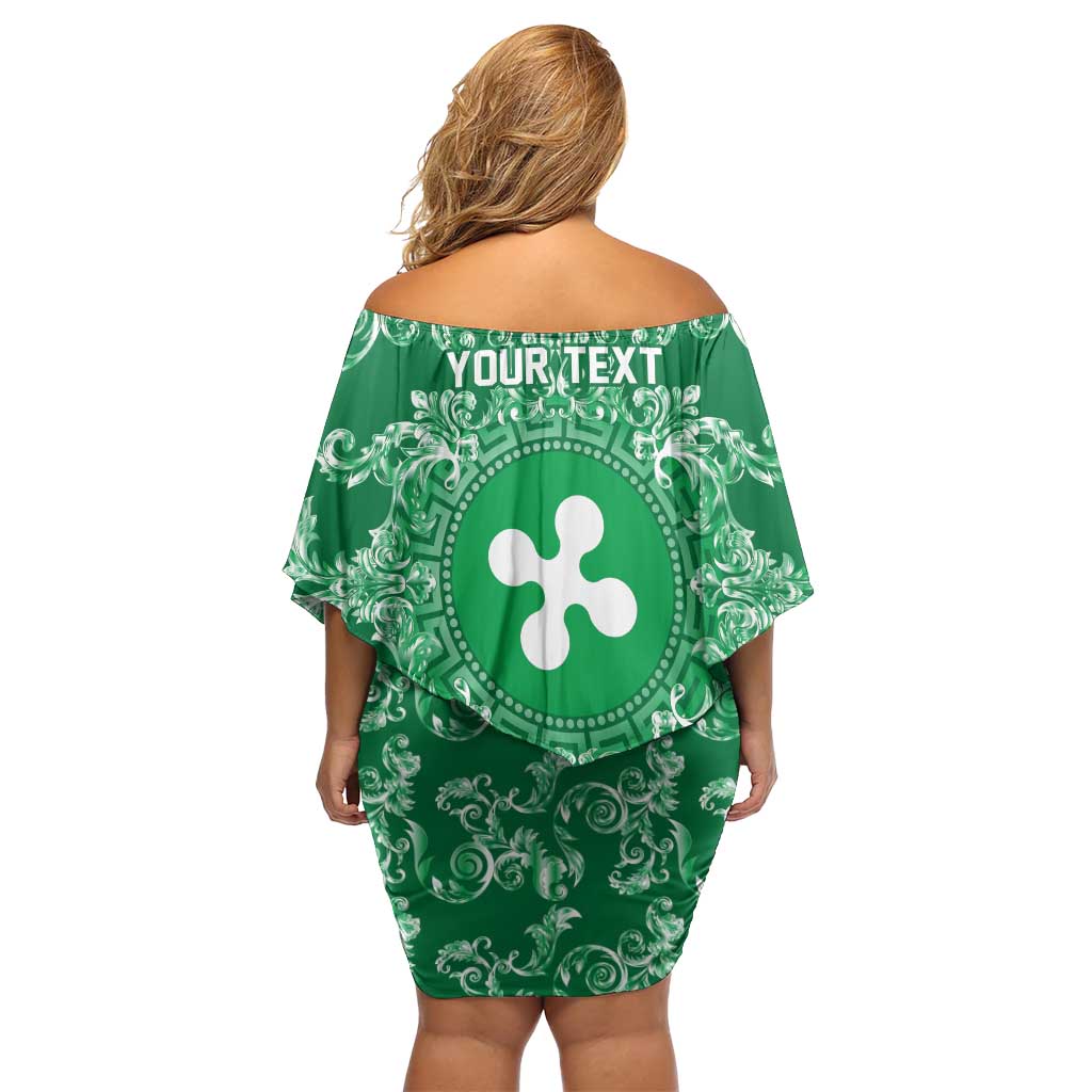 Personalized Italy Lombardy Off Shoulder Short Dress Baroque Motif