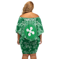 Personalized Italy Lombardy Off Shoulder Short Dress Baroque Motif