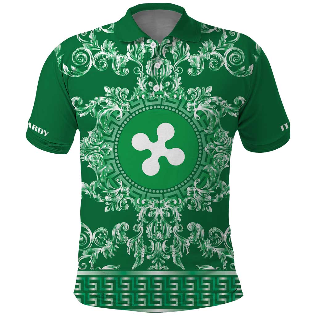 Personalized Italy Lombardy Polo Shirt Baroque Motif
