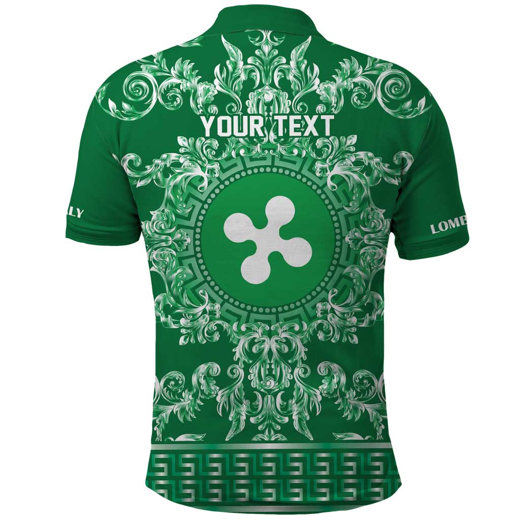 Personalized Italy Lombardy Polo Shirt Baroque Motif