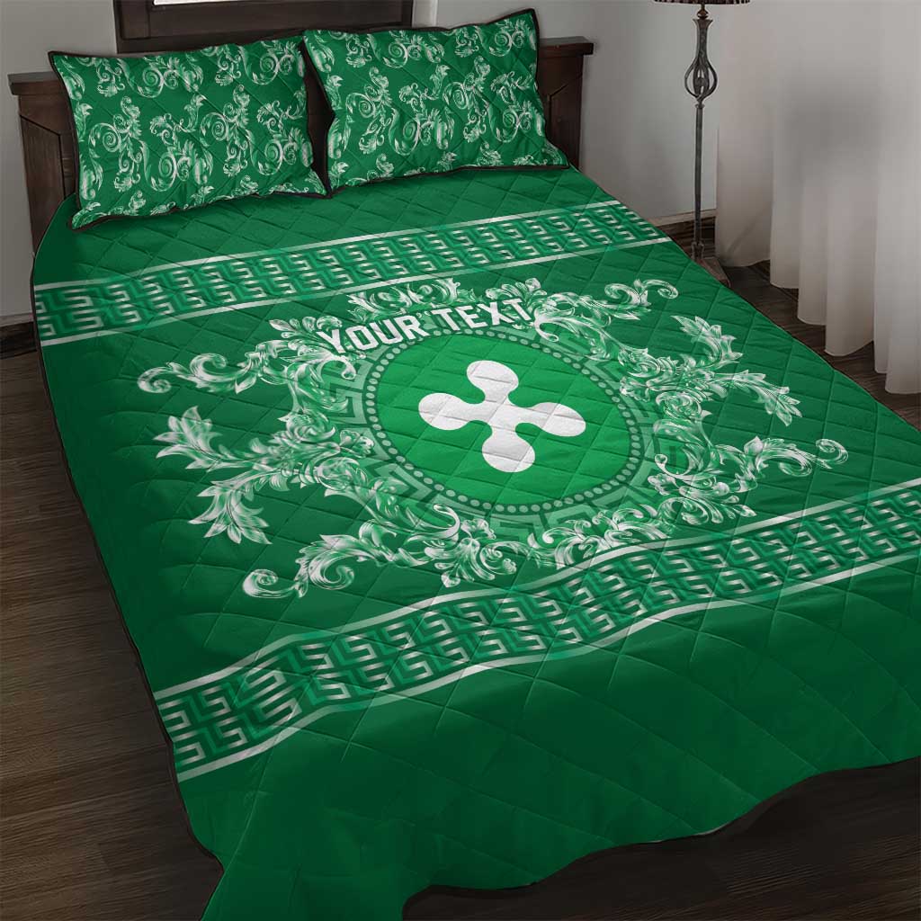 Personalized Italy Lombardy Quilt Bed Set Baroque Motif
