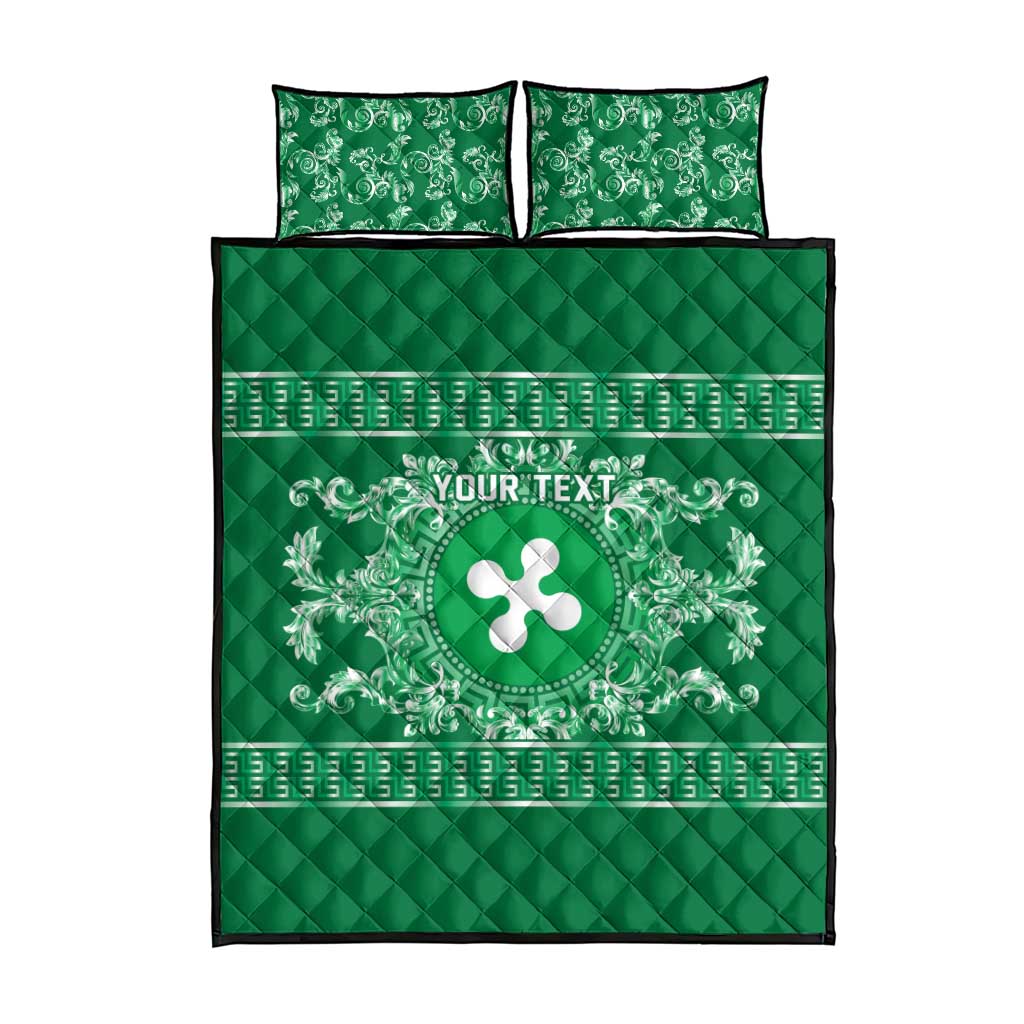 Personalized Italy Lombardy Quilt Bed Set Baroque Motif