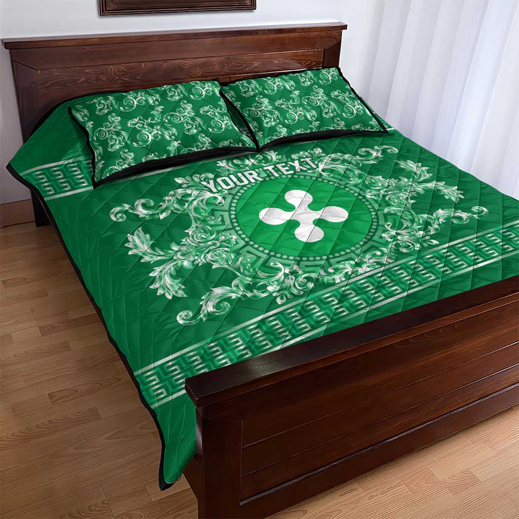 Personalized Italy Lombardy Quilt Bed Set Baroque Motif