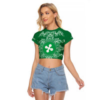 Personalized Italy Lombardy Raglan Cropped T Shirt Baroque Motif