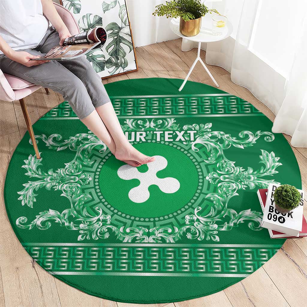 Personalized Italy Lombardy Round Carpet Baroque Motif