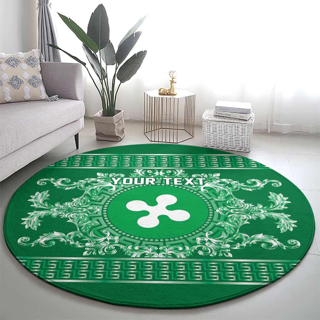 Personalized Italy Lombardy Round Carpet Baroque Motif