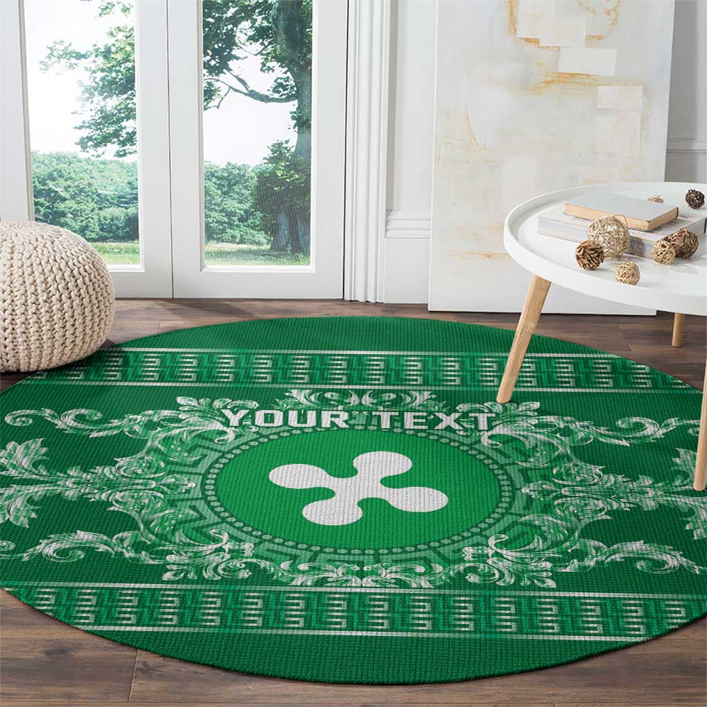 Personalized Italy Lombardy Round Carpet Baroque Motif