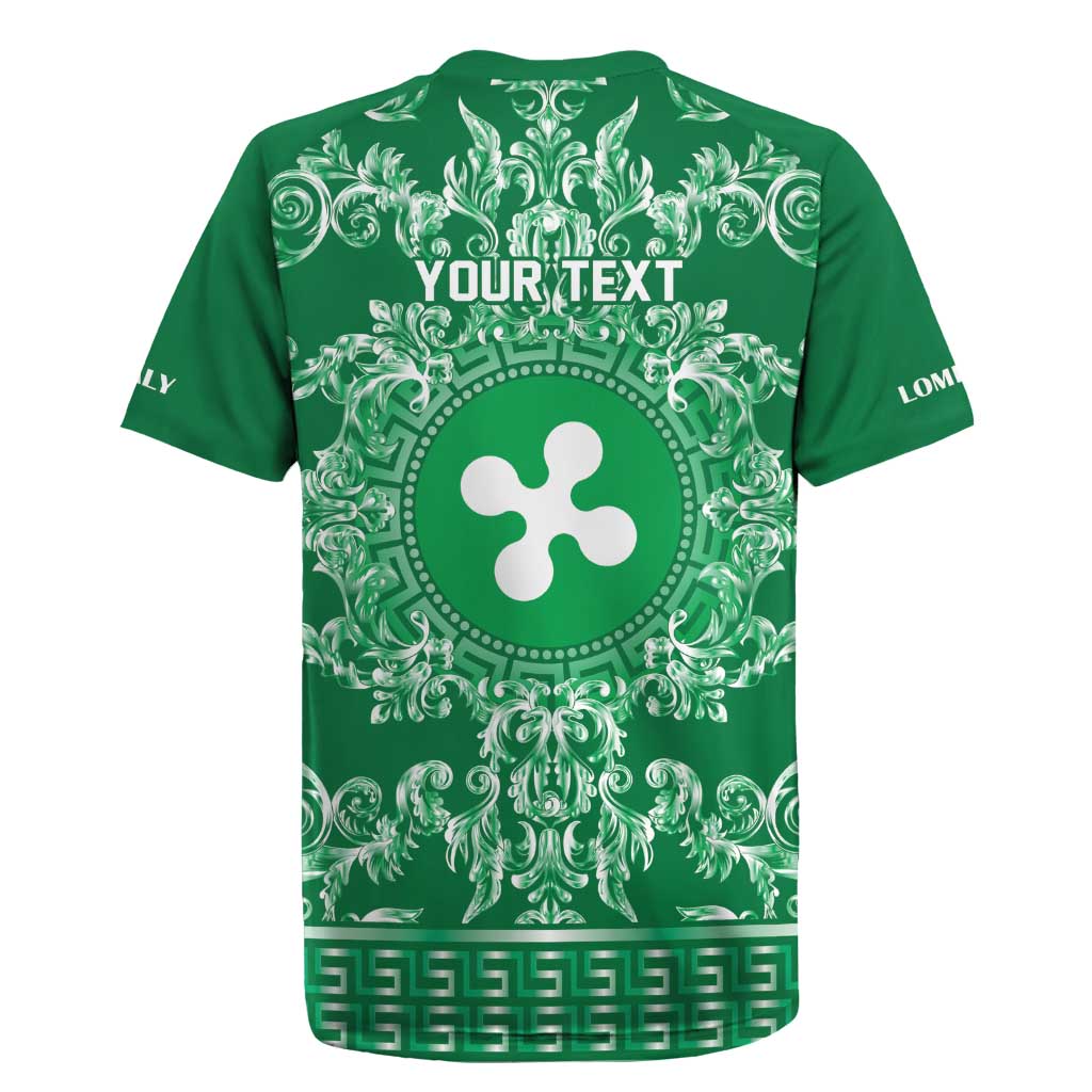 Personalized Italy Lombardy Rugby Jersey Baroque Motif