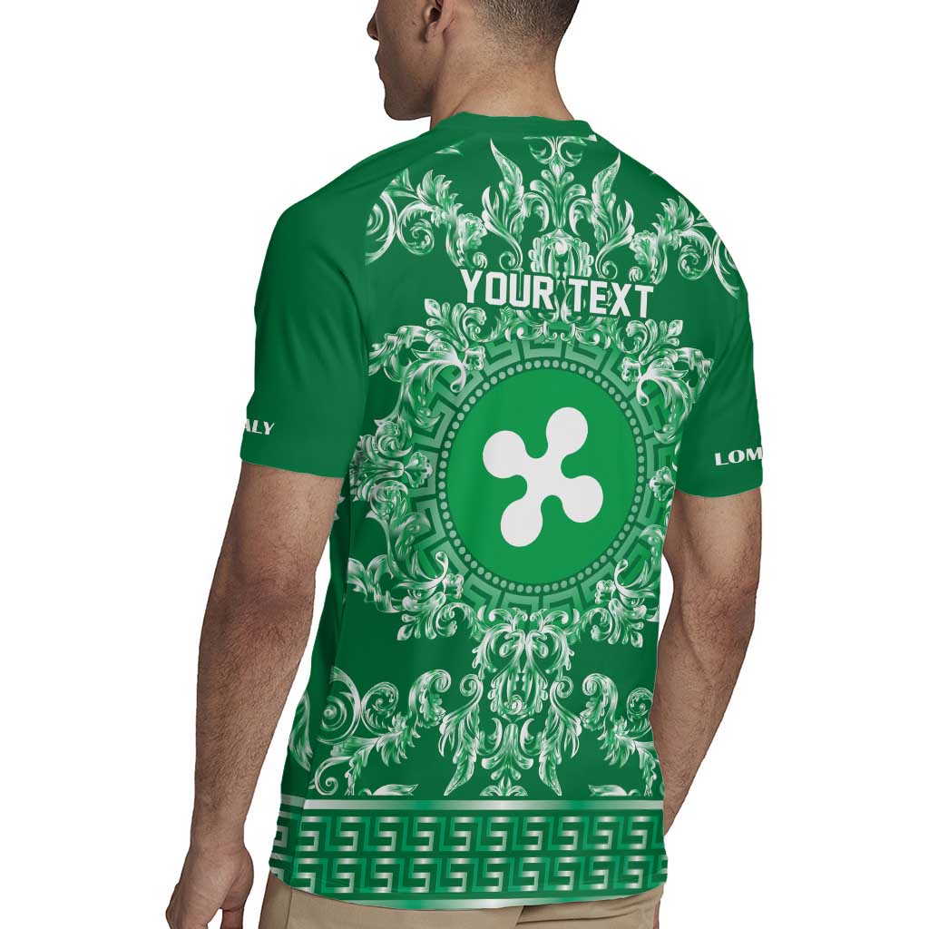 Personalized Italy Lombardy Rugby Jersey Baroque Motif