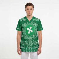 Personalized Italy Lombardy Scrub Top Baroque Motif