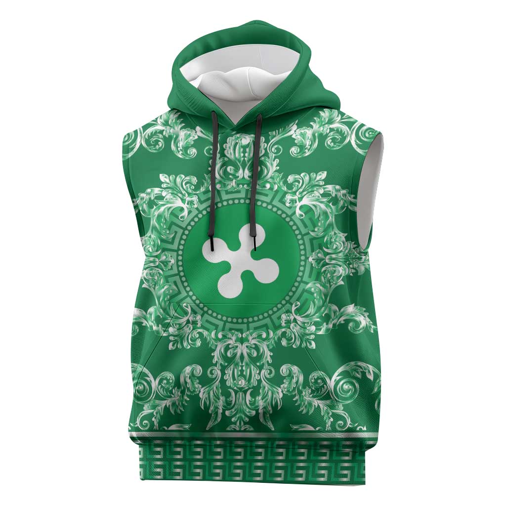 Personalized Italy Lombardy Sleeveless Hoodie Baroque Motif