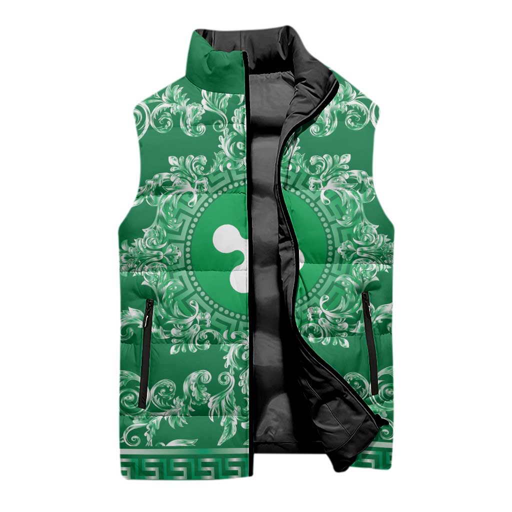Personalized Italy Lombardy Sleeveless Puffer Jacket Baroque Motif
