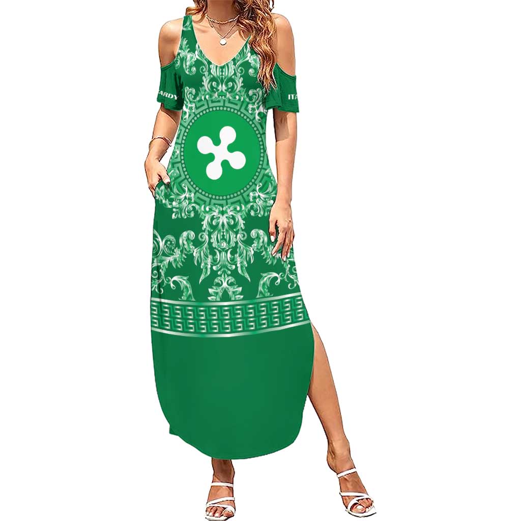 Personalized Italy Lombardy Summer Maxi Dress Baroque Motif