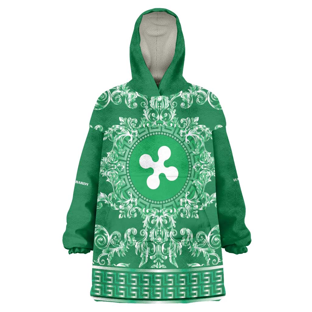 Personalized Italy Lombardy Wearable Blanket Hoodie Baroque Motif