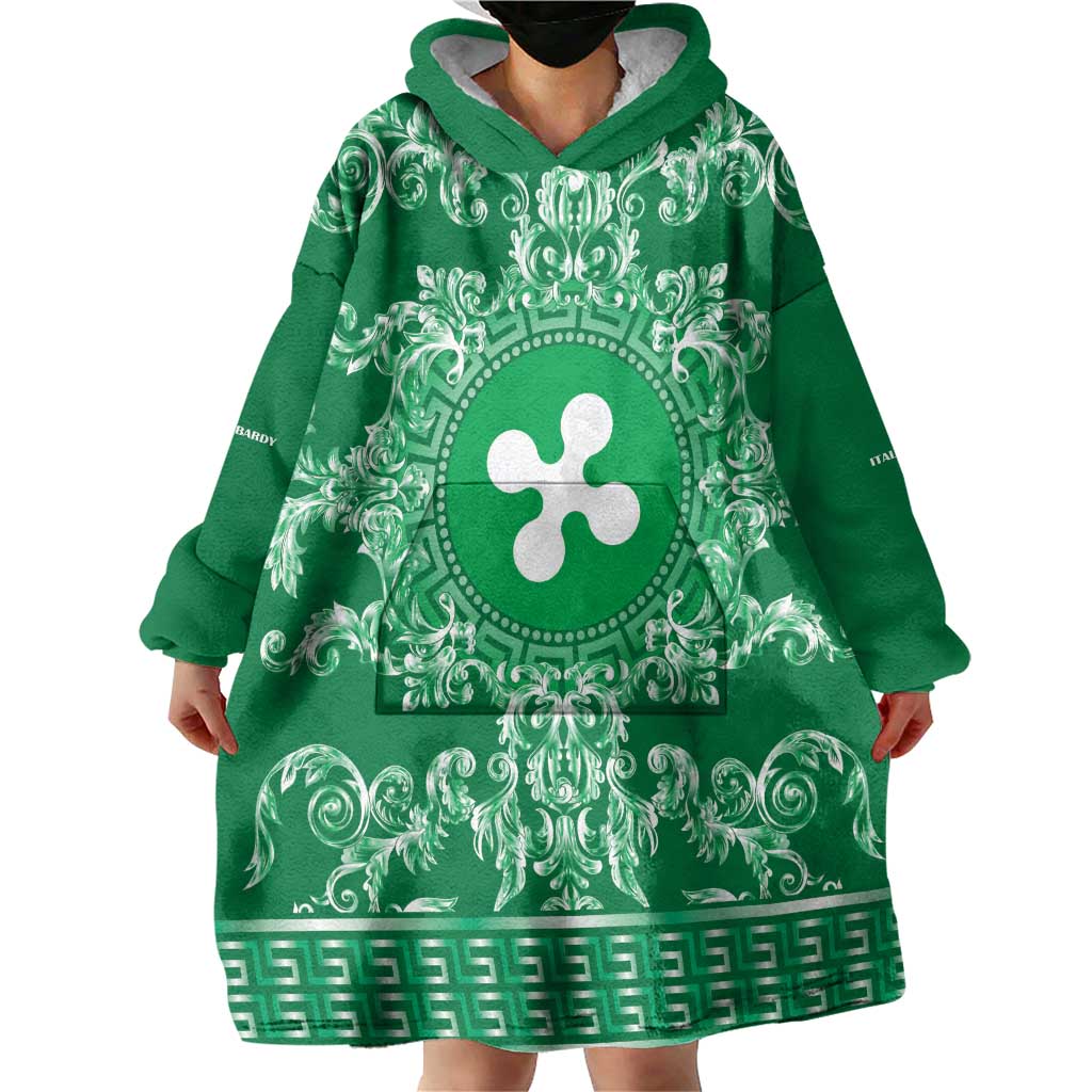 Personalized Italy Lombardy Wearable Blanket Hoodie Baroque Motif