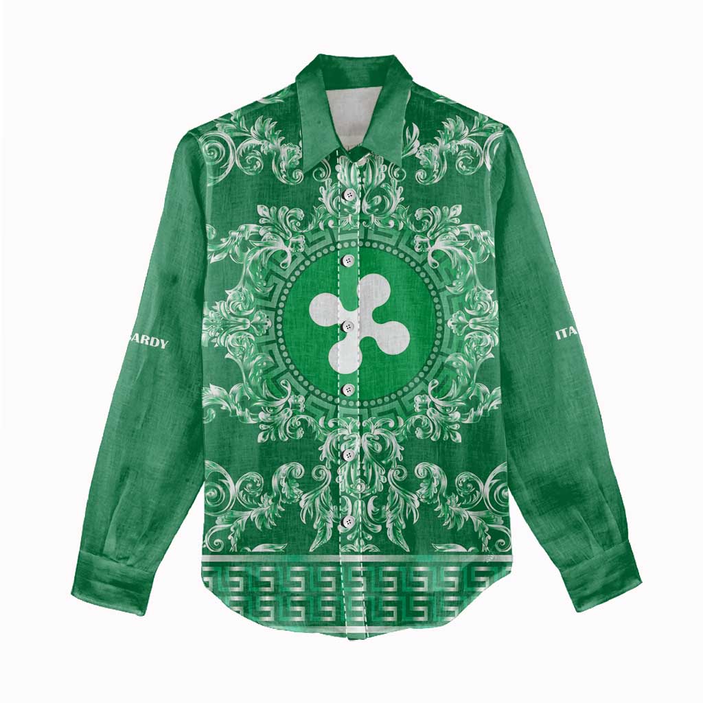 Personalized Italy Lombardy Women Casual Shirt Baroque Motif