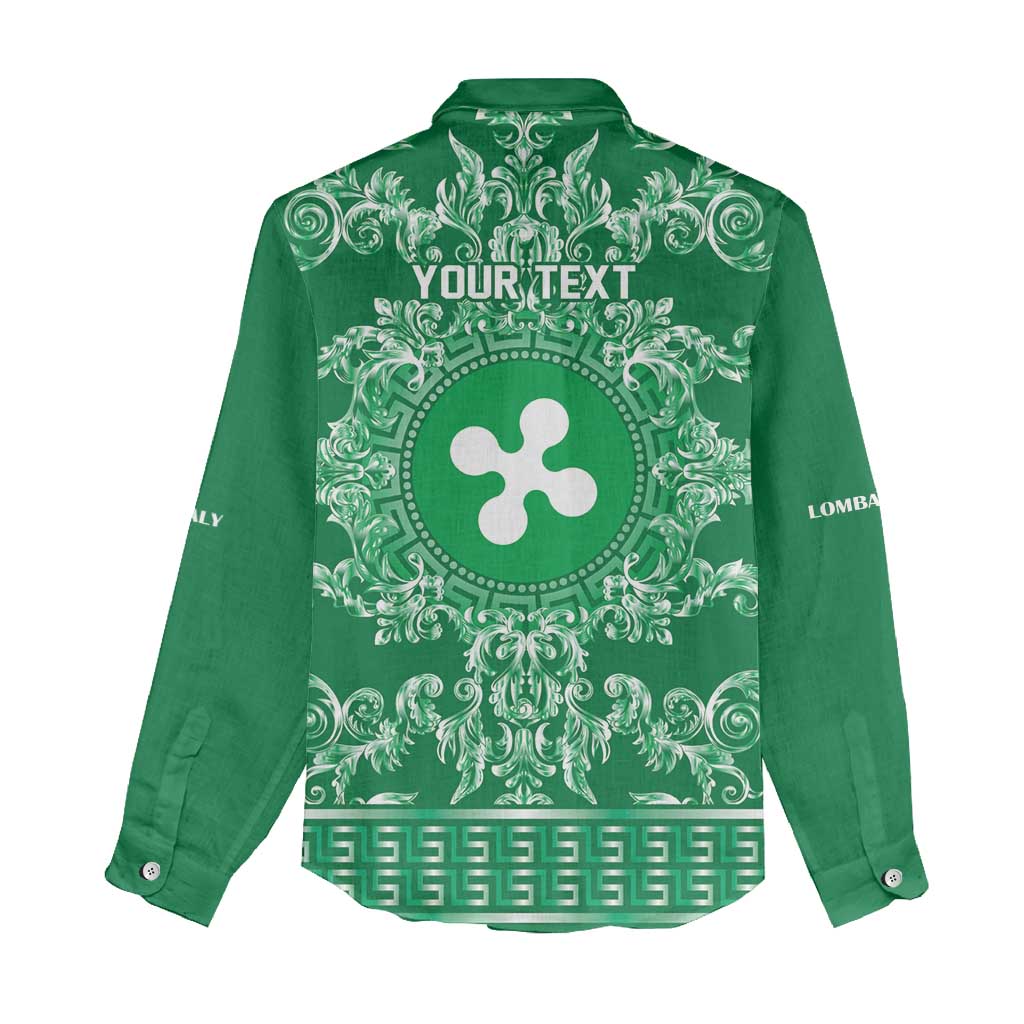Personalized Italy Lombardy Women Casual Shirt Baroque Motif
