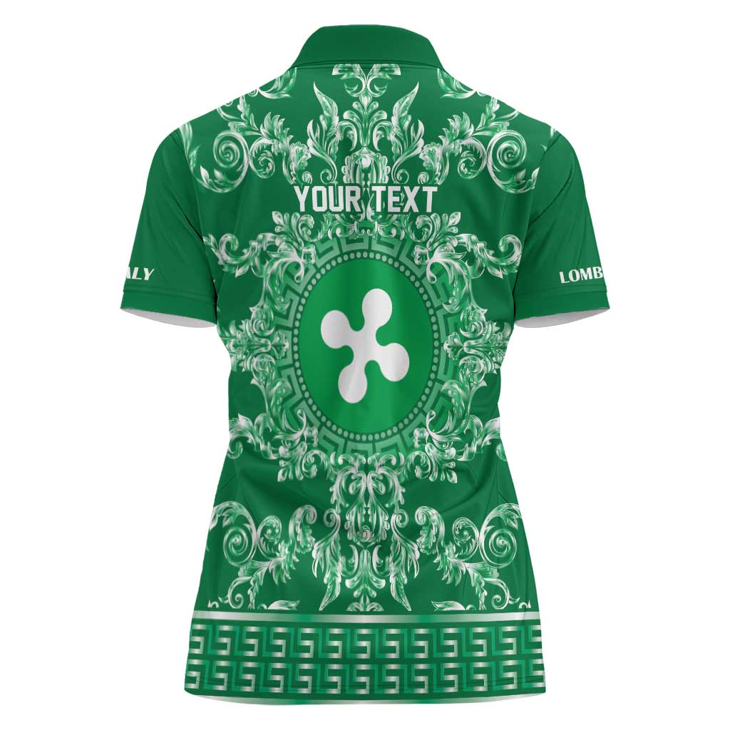 Personalized Italy Lombardy Women Polo Shirt Baroque Motif