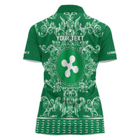Personalized Italy Lombardy Women Polo Shirt Baroque Motif