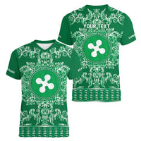 Personalized Italy Lombardy Women V-Neck T-Shirt Baroque Motif