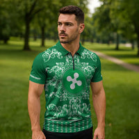 Personalized Italy Lombardy Zipper Polo Shirt Baroque Motif
