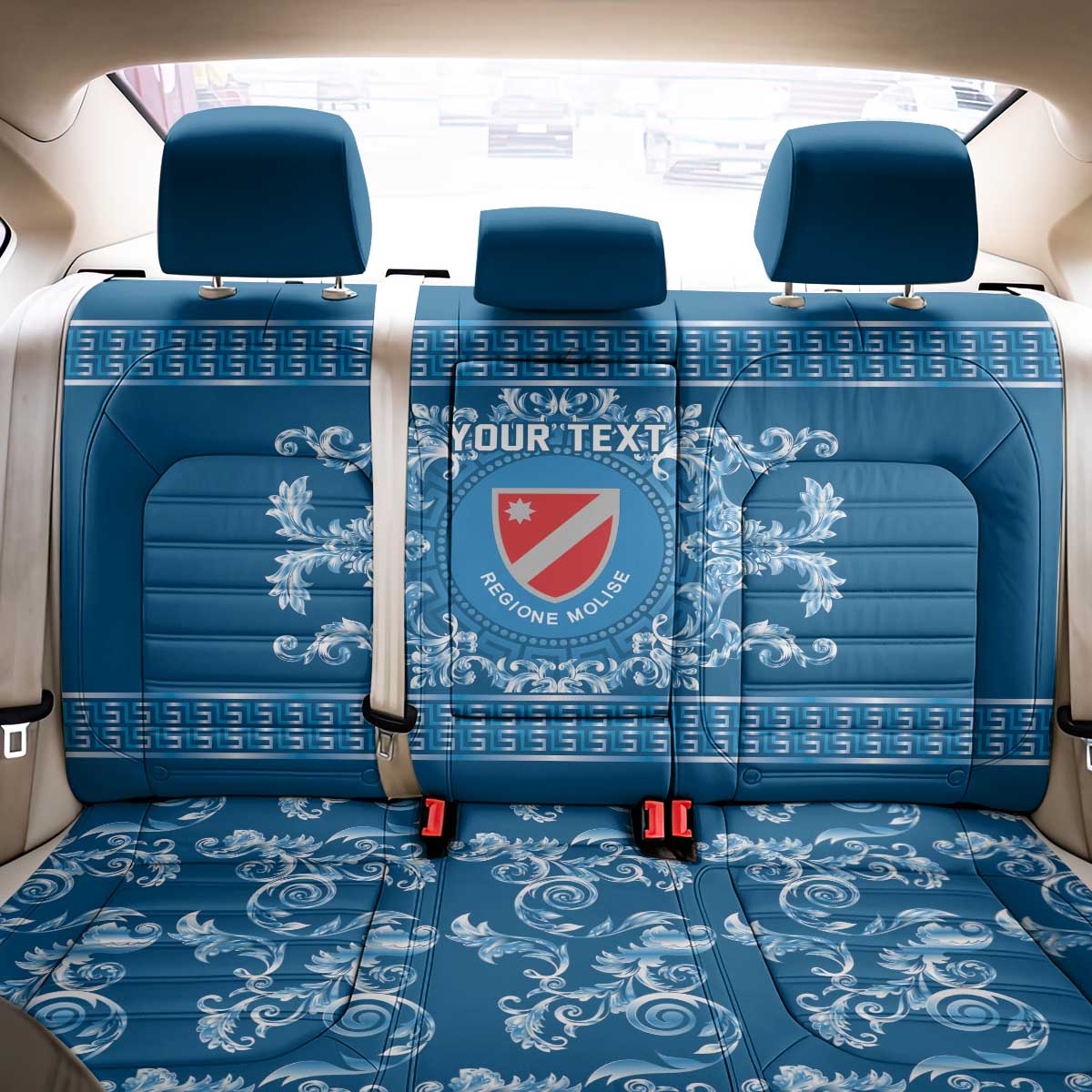 Personalized Italy Molise Back Car Seat Cover Baroque Motif