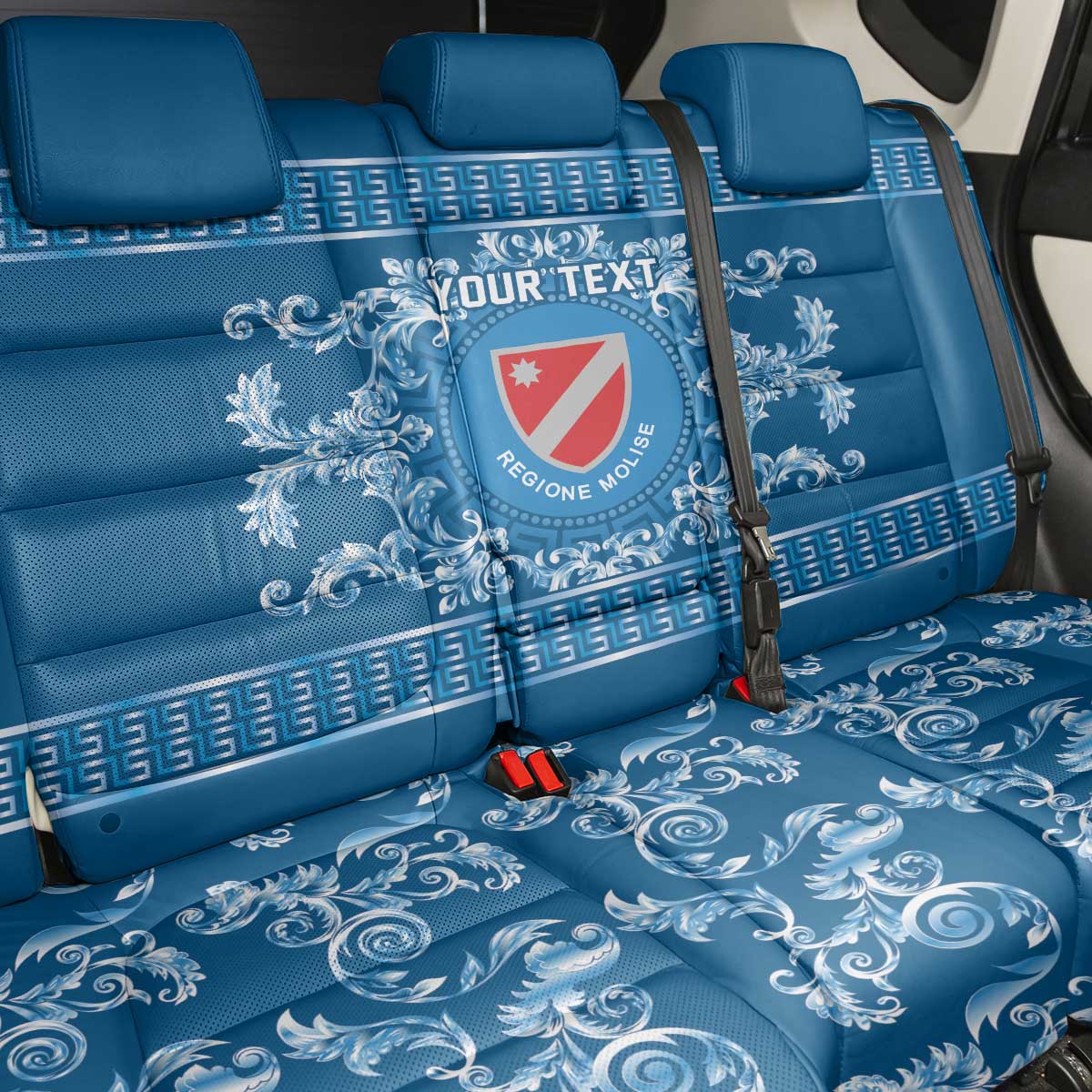 Personalized Italy Molise Back Car Seat Cover Baroque Motif