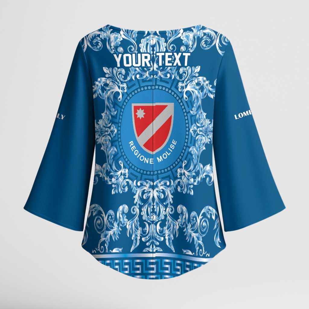 Personalized Italy Molise Kimono Sleeve Blouse Baroque Motif