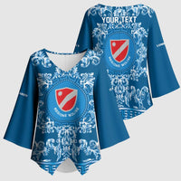 Personalized Italy Molise Kimono Sleeve Blouse Baroque Motif