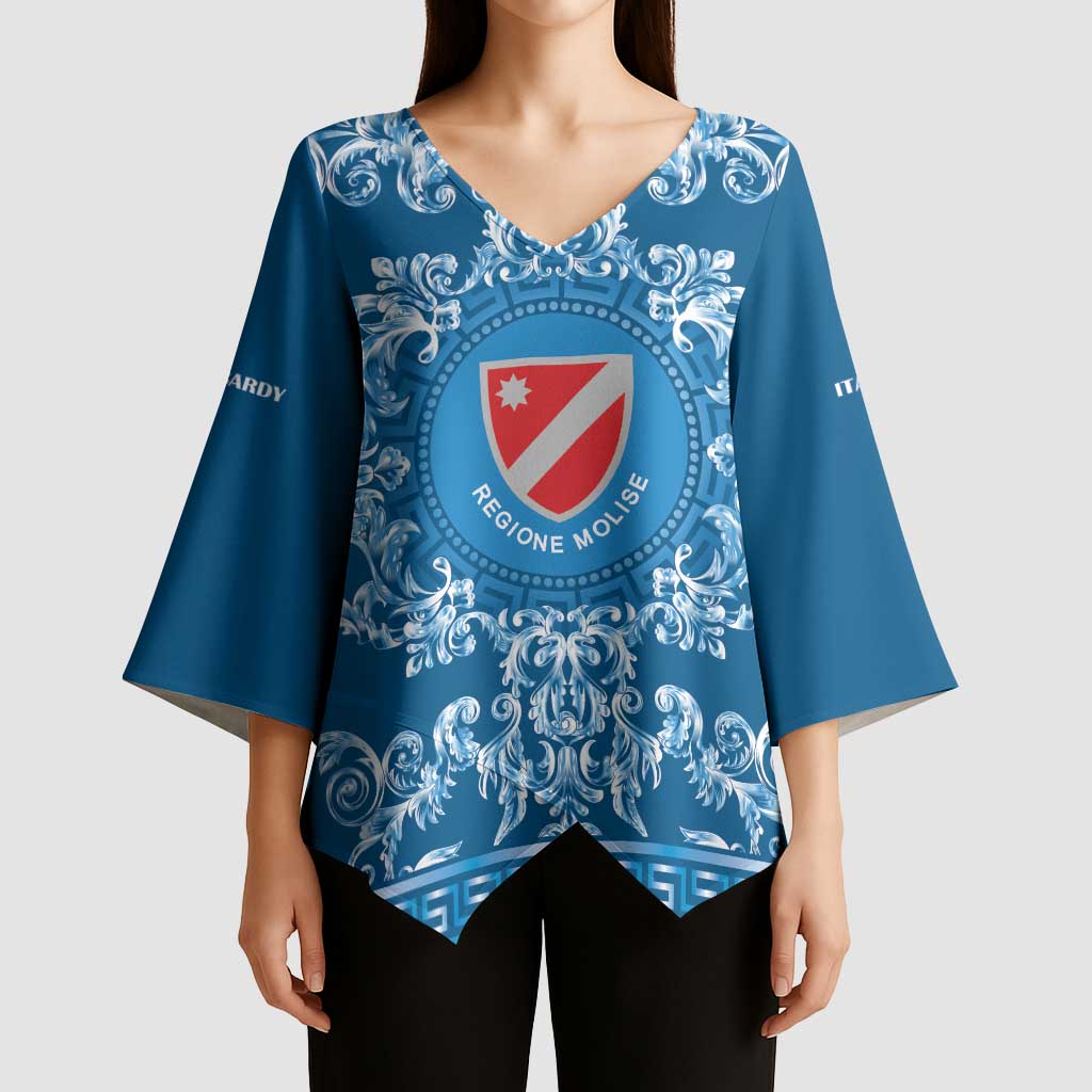 Personalized Italy Molise Kimono Sleeve Blouse Baroque Motif