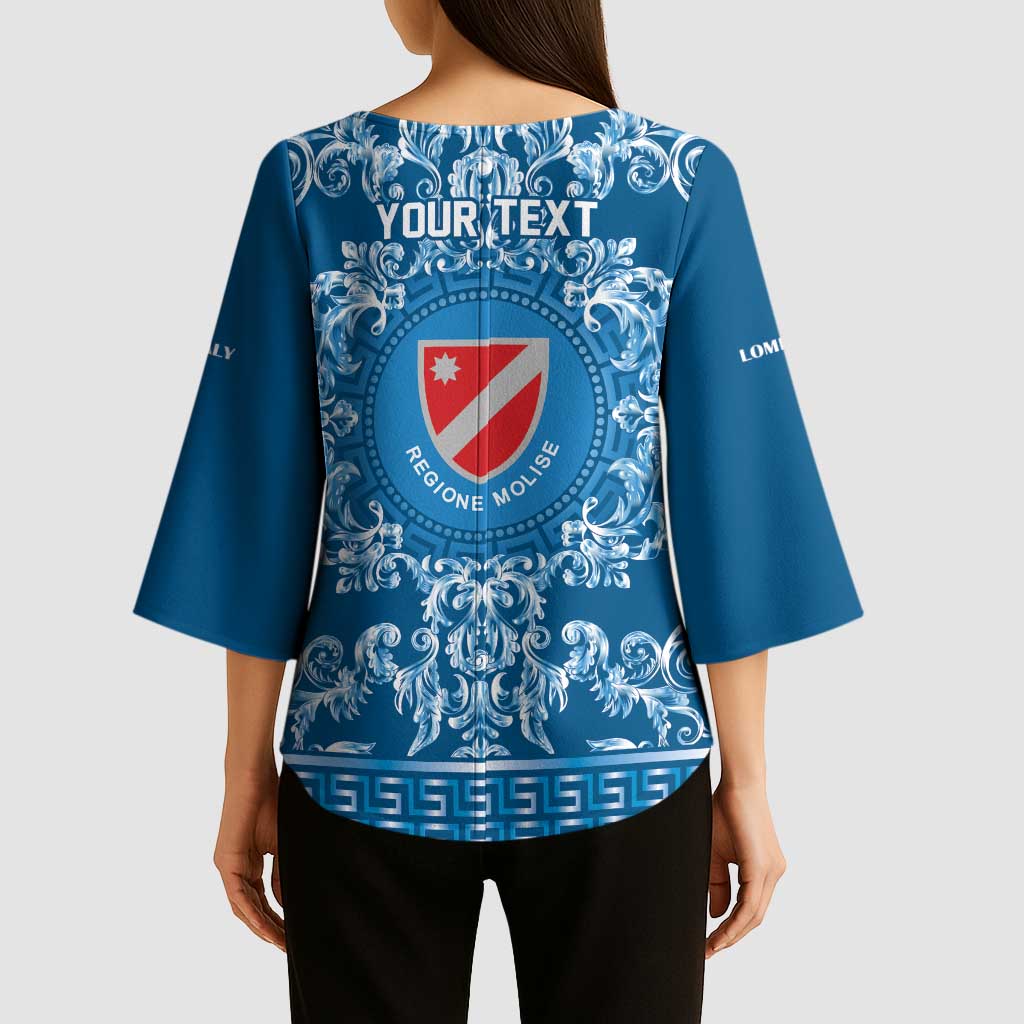 Personalized Italy Molise Kimono Sleeve Blouse Baroque Motif