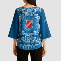 Personalized Italy Molise Kimono Sleeve Blouse Baroque Motif