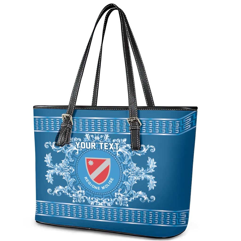 Personalized Italy Molise Leather Tote Bag Baroque Motif