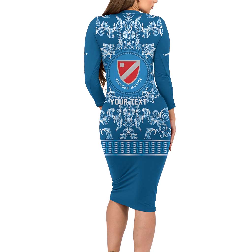 Personalized Italy Molise Long Sleeve Bodycon Dress Baroque Motif
