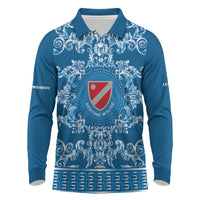 Personalized Italy Molise Long Sleeve Polo Shirt Baroque Motif