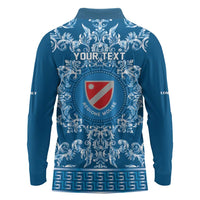 Personalized Italy Molise Long Sleeve Polo Shirt Baroque Motif