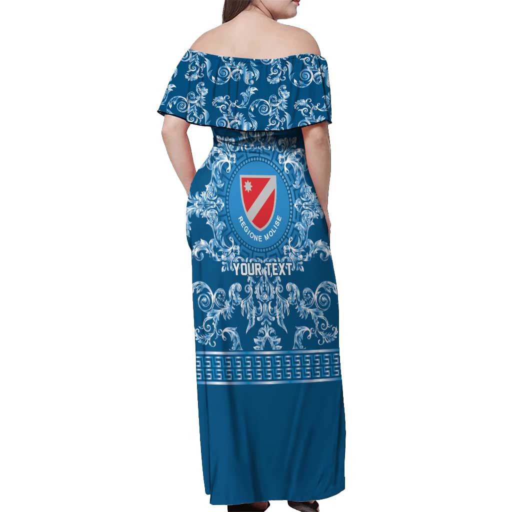Personalized Italy Molise Off Shoulder Maxi Dress Baroque Motif