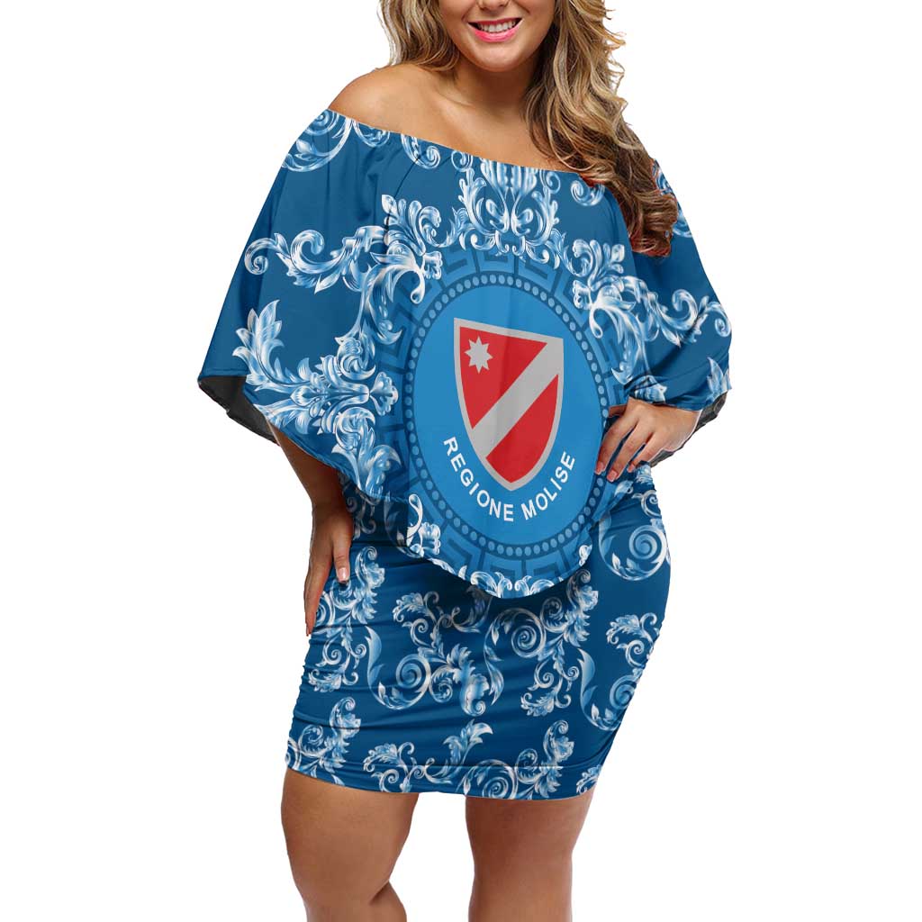 Personalized Italy Molise Off Shoulder Short Dress Baroque Motif