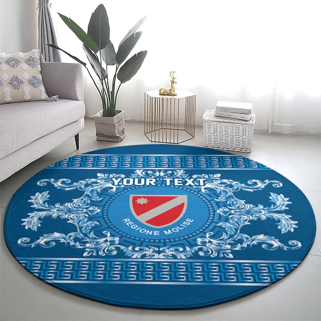 Personalized Italy Molise Round Carpet Baroque Motif