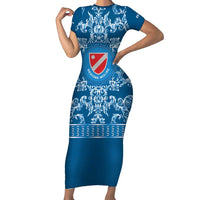 Personalized Italy Molise Short Sleeve Bodycon Dress Baroque Motif