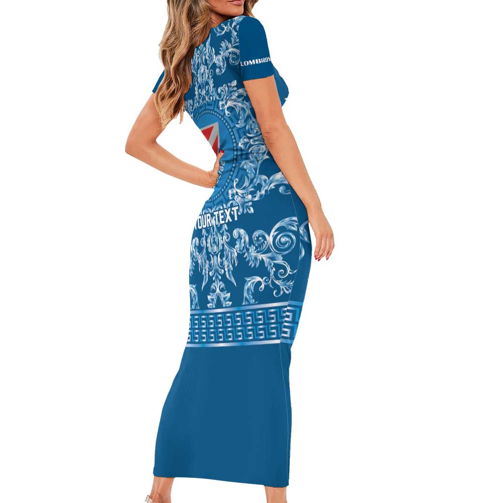 Personalized Italy Molise Short Sleeve Bodycon Dress Baroque Motif