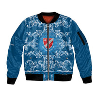Personalized Italy Molise Sleeve Zip Bomber Jacket Baroque Motif