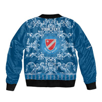 Personalized Italy Molise Sleeve Zip Bomber Jacket Baroque Motif