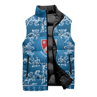 Personalized Italy Molise Sleeveless Puffer Jacket Baroque Motif