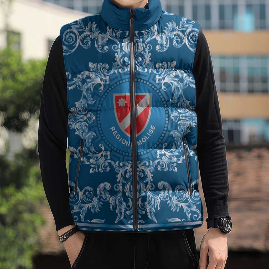 Personalized Italy Molise Sleeveless Puffer Jacket Baroque Motif