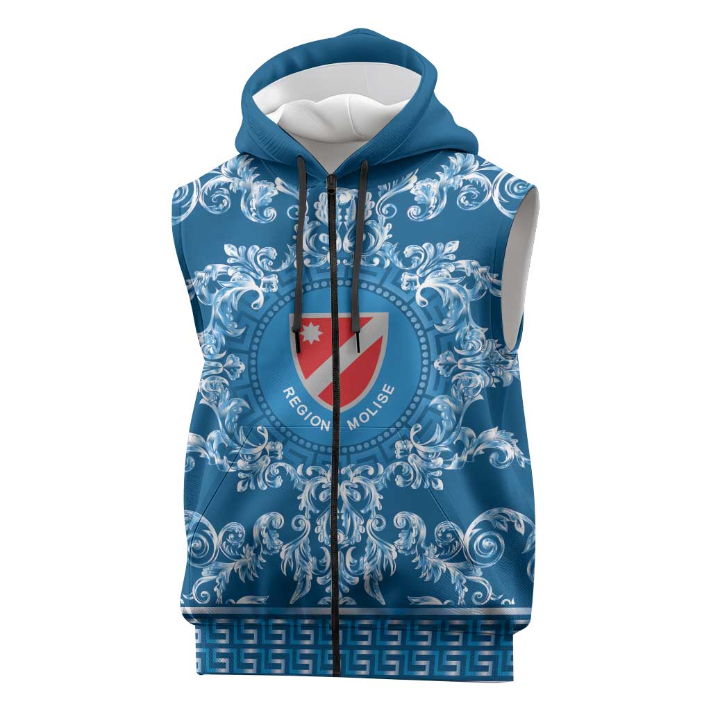 Personalized Italy Molise Sleeveless Zip Hoodie Baroque Motif