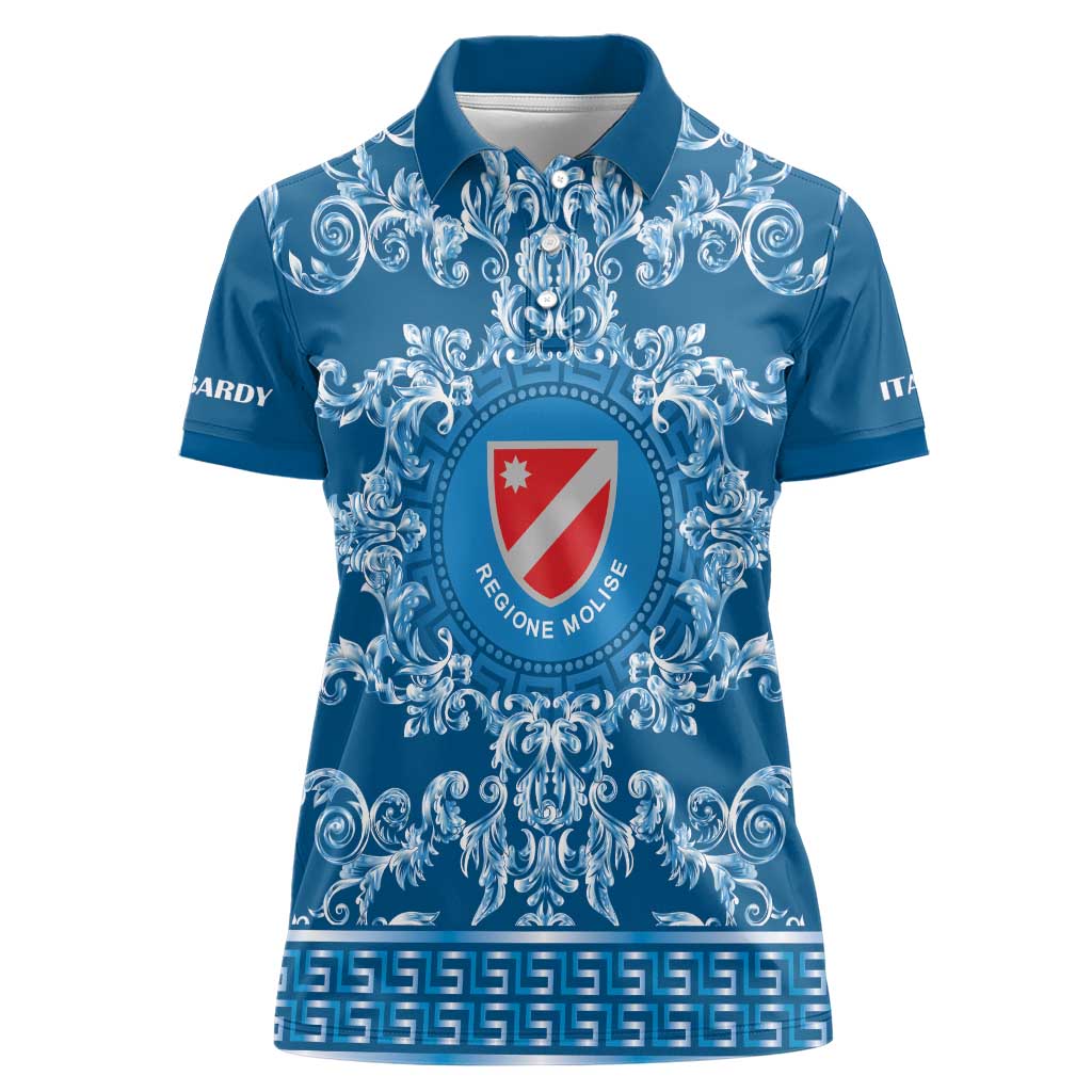 Personalized Italy Molise Women Polo Shirt Baroque Motif